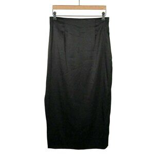 Vintage Black Sateen Maxi Skirt Modest Long Formal Evening Byer Too California